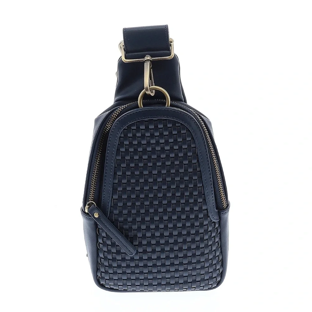 Navy Woven Sling Backpack